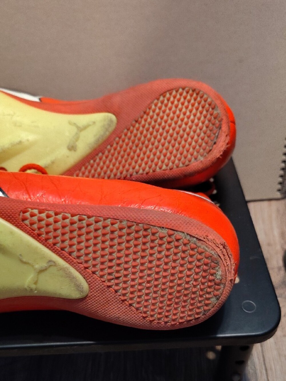 Puma Orange and White Men's Athletic Track & Field Spikes - Picture 5 of 6
